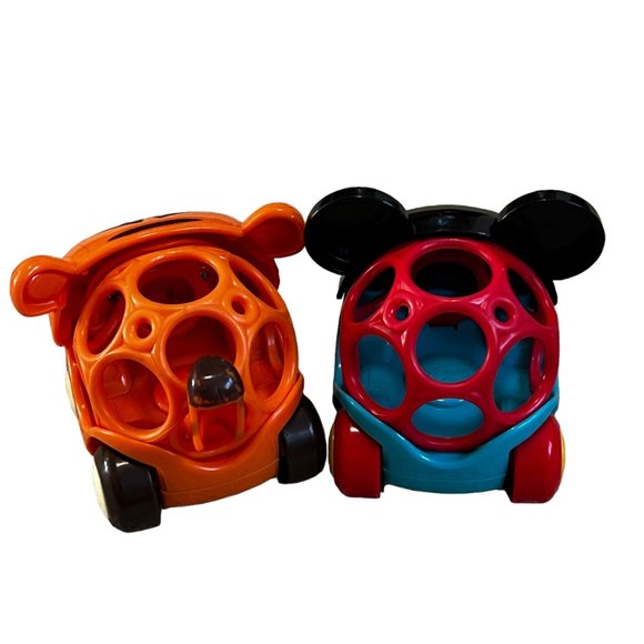 Disney Oball Mickey Mouse & Pooh's Tigger Set of 2 Go Grippers Baby Cars Toys - Picture 3 of 3